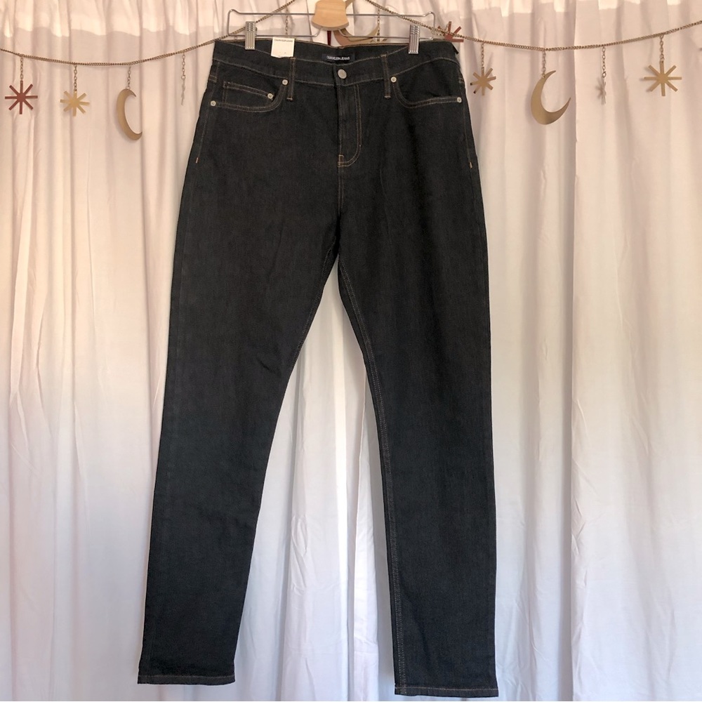 Calvin Klein Mid Rise slim dark wash Jeans